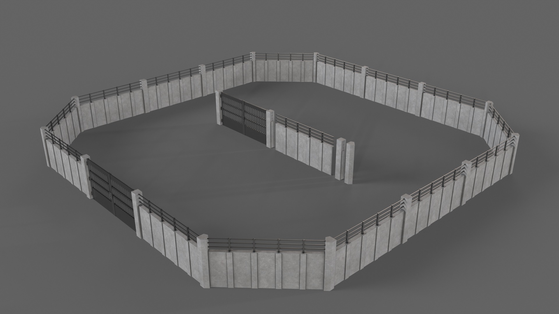 PBR Gate and Wall 3D Model Collection_44