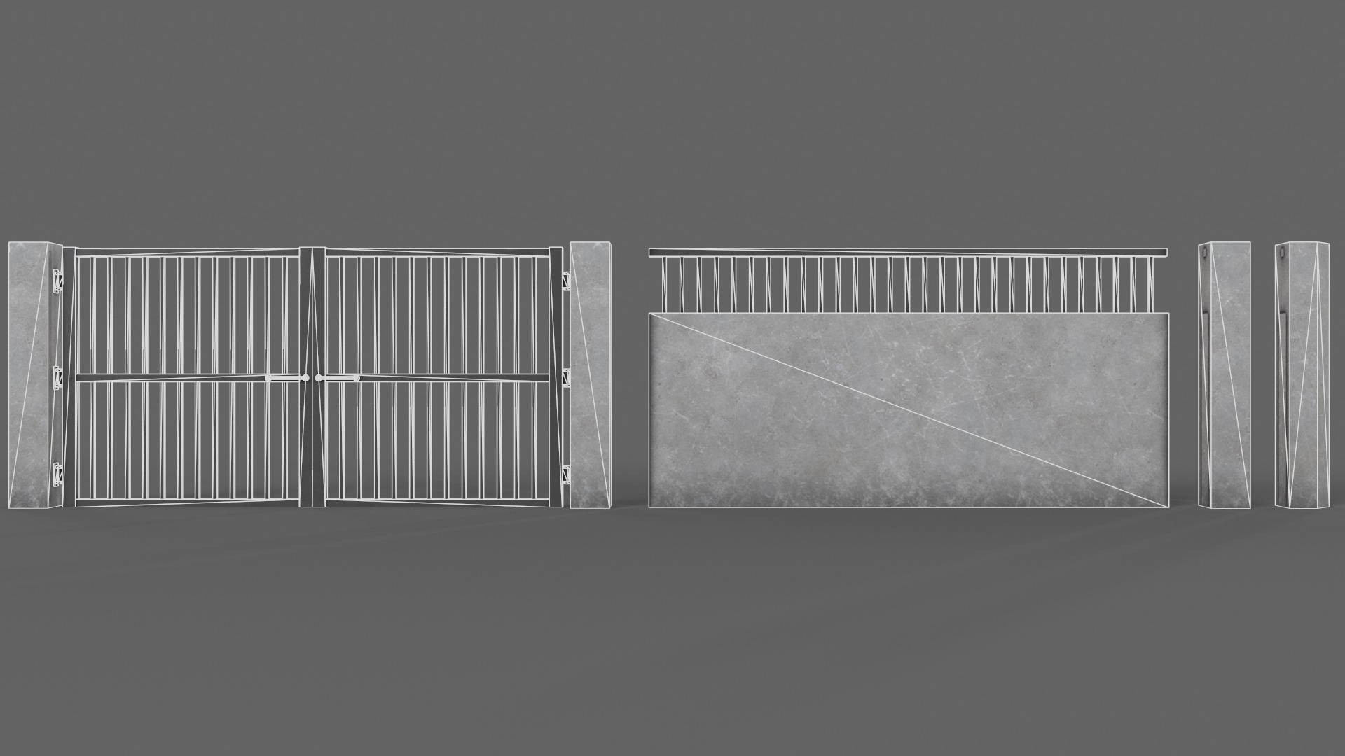 PBR Gate and Wall 3D Model Collection_85