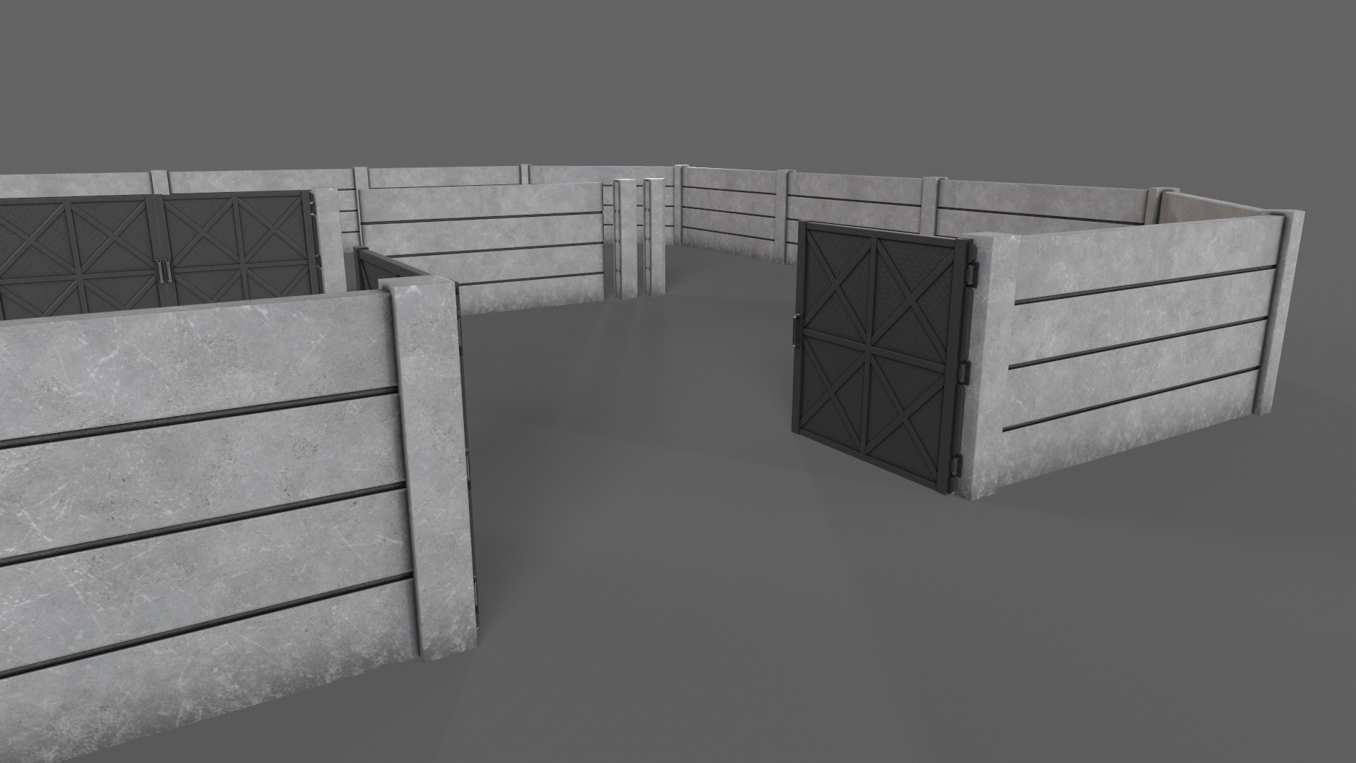 PBR Gate and Wall 3D Model Collection_52
