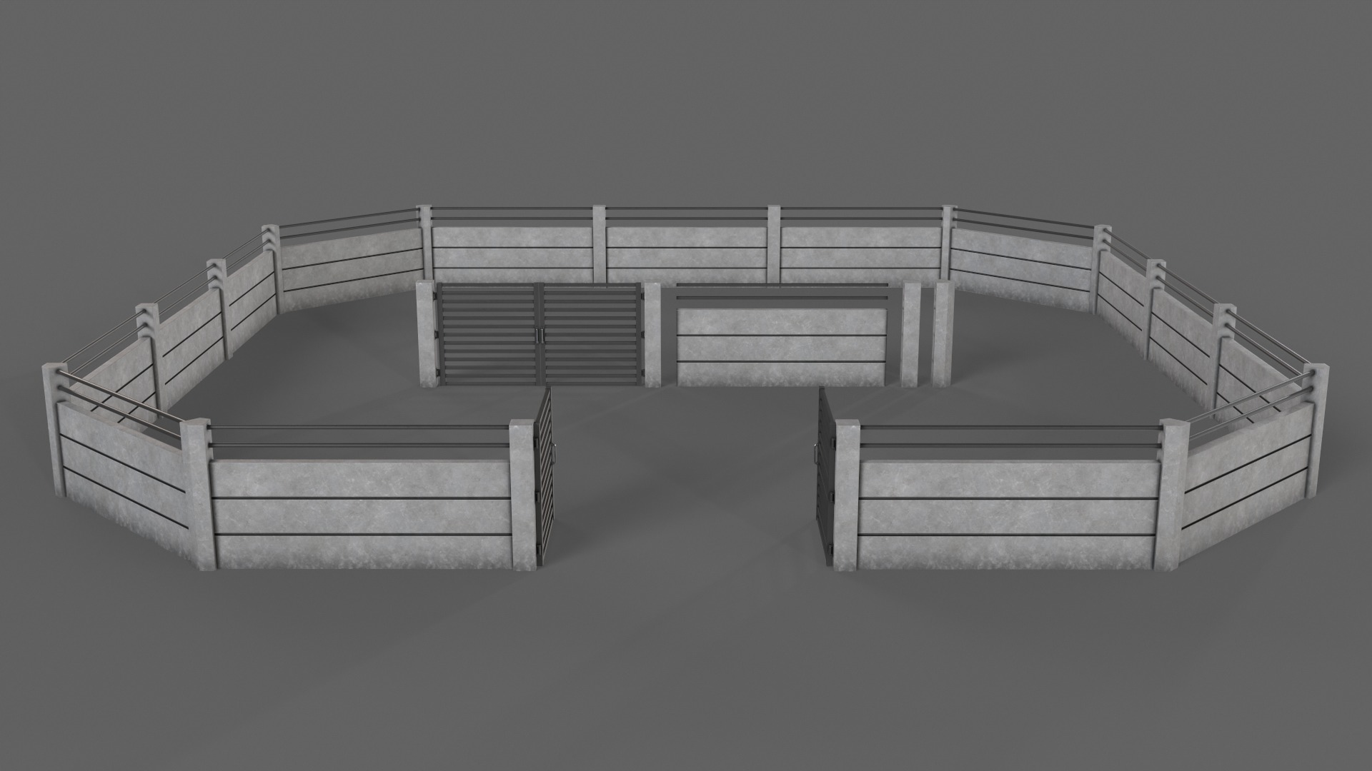 PBR Gate and Wall 3D Model Collection_23