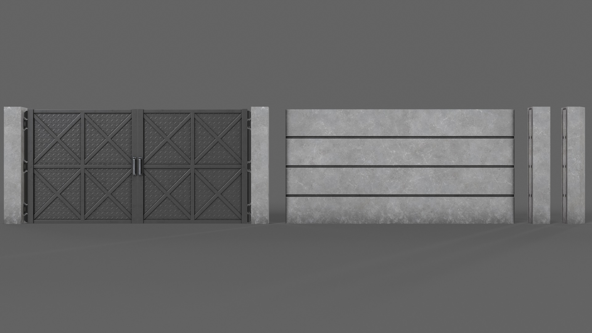 PBR Gate and Wall 3D Model Collection_69