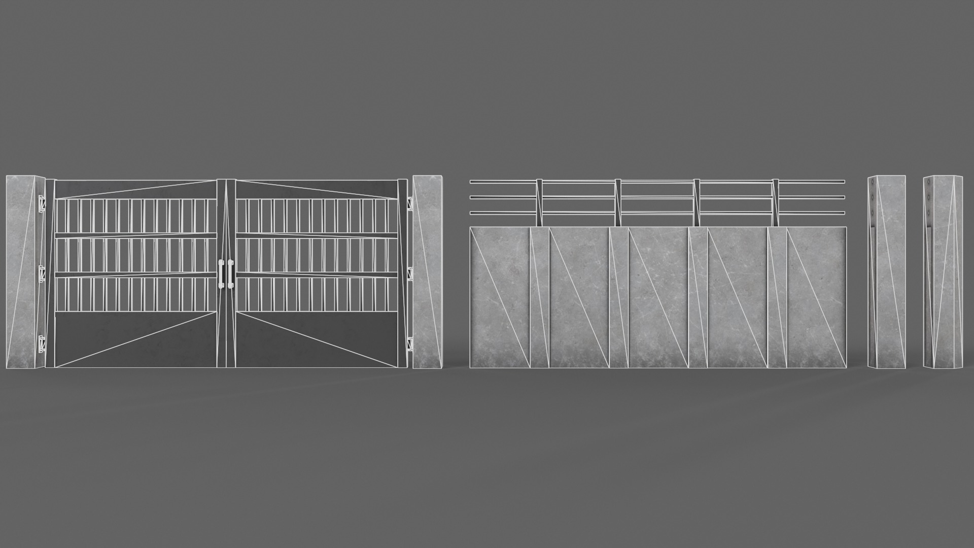 PBR Gate and Wall 3D Model Collection_82