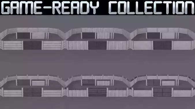 PBR Gate and Wall 3D Model Collection