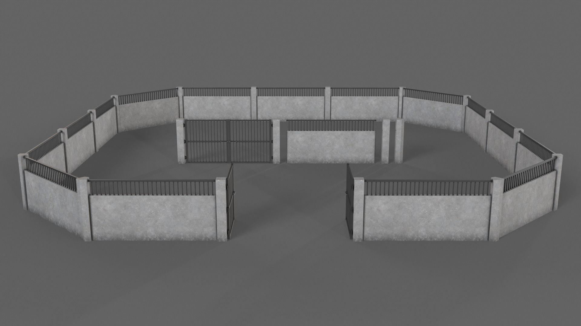 PBR Gate and Wall 3D Model Collection_31