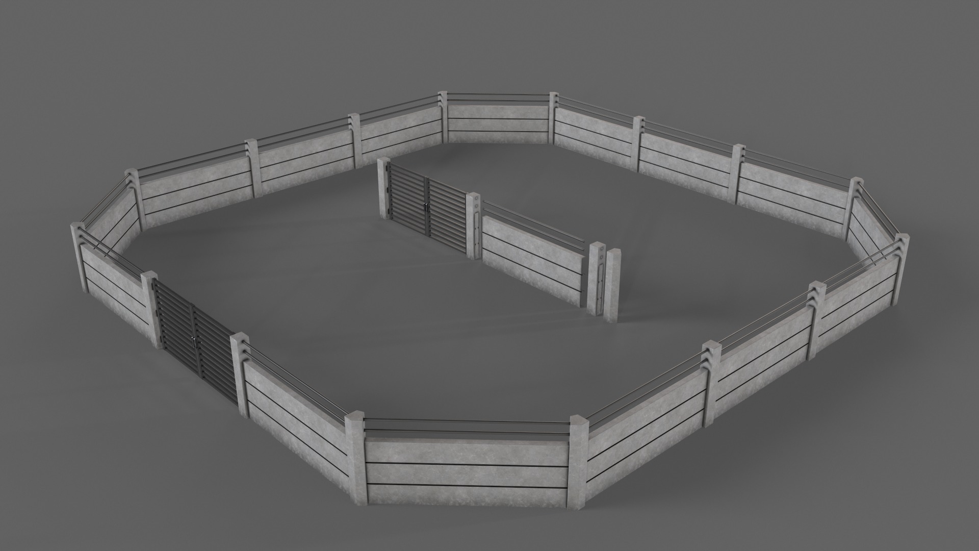 PBR Gate and Wall 3D Model Collection_42