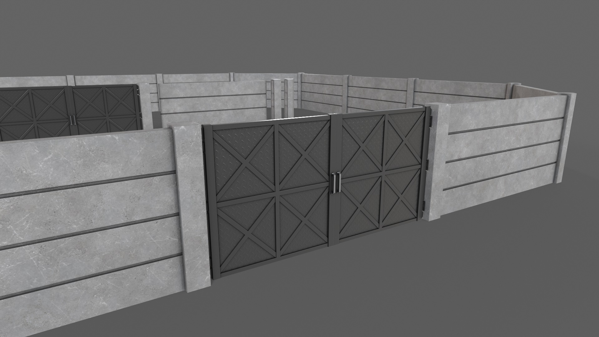PBR Gate and Wall 3D Model Collection_50