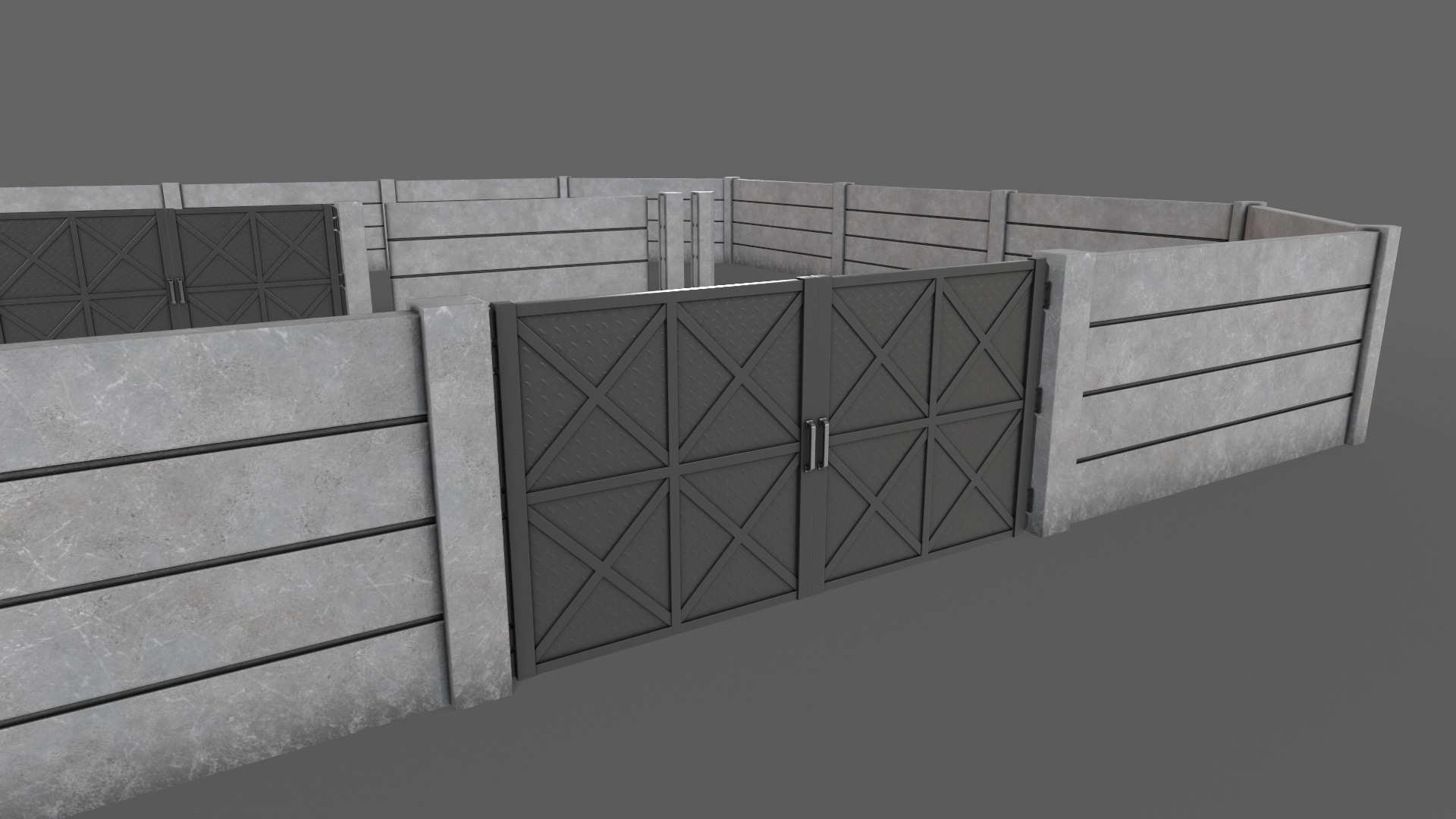PBR Gate and Wall 3D Model Collection_51