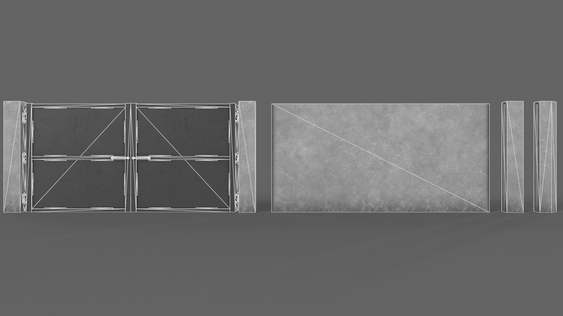 PBR Gate and Wall 3D Model Collection_76