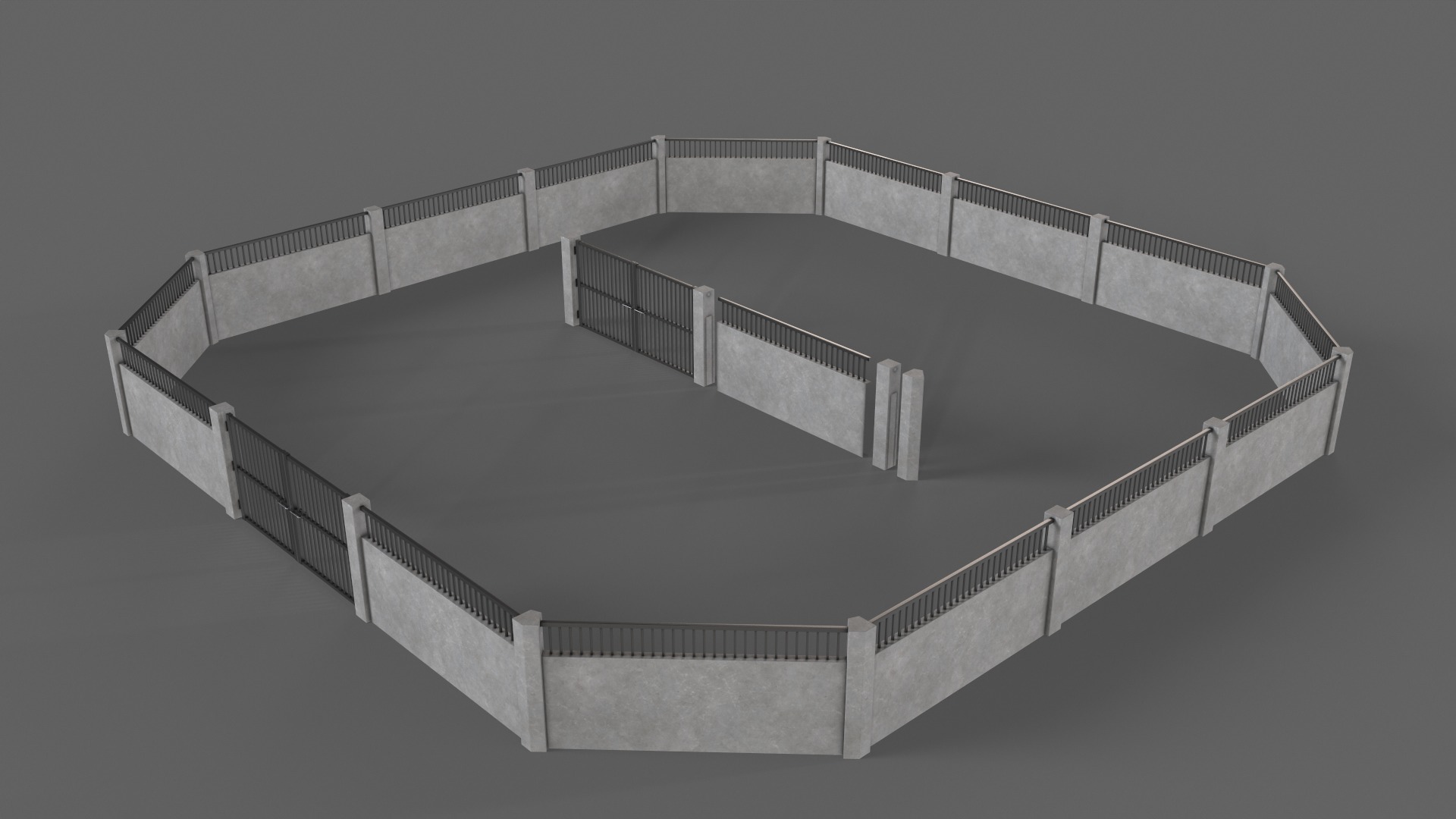 PBR Gate and Wall 3D Model Collection_47