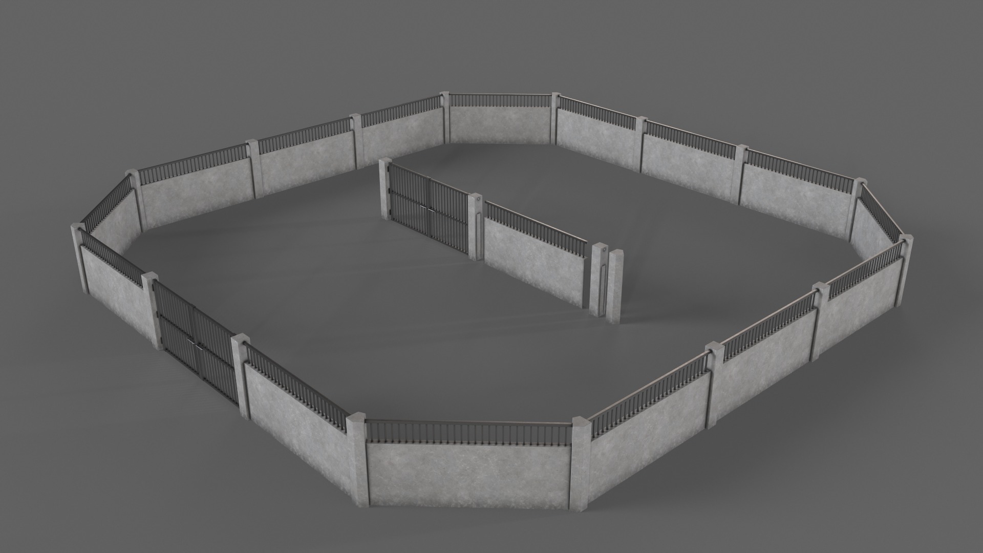 PBR Gate and Wall 3D Model Collection_48