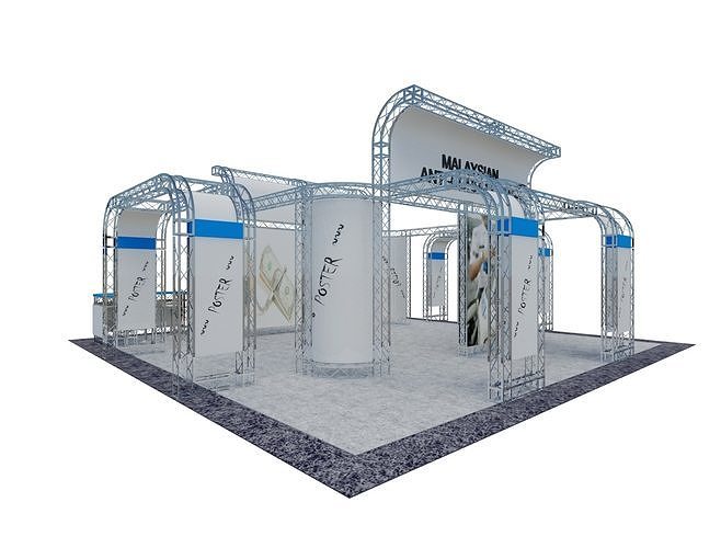Exhibition Booth Low-poly 3D model