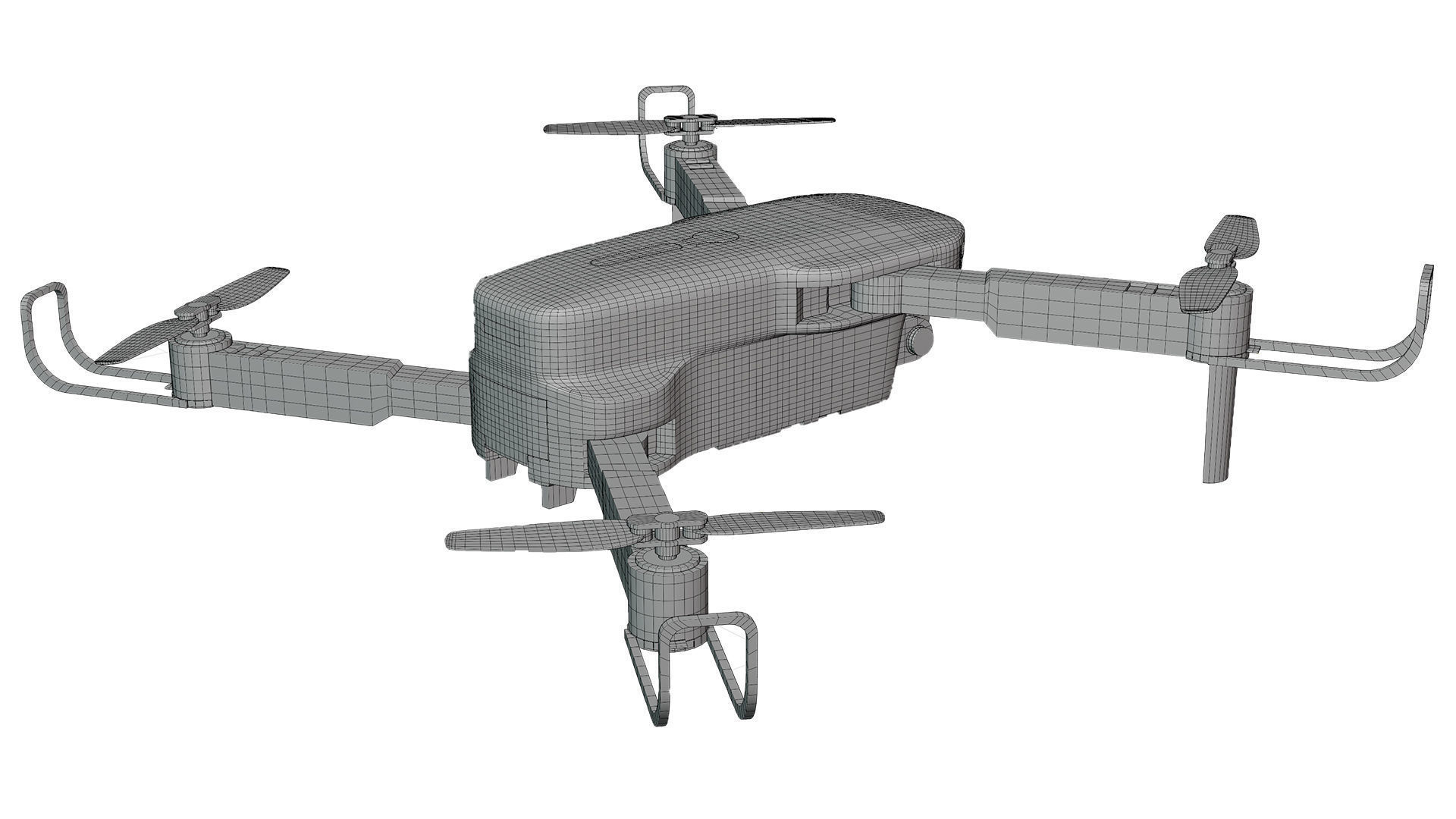 Quadcopter Drone Camera Low-poly 3D model_12