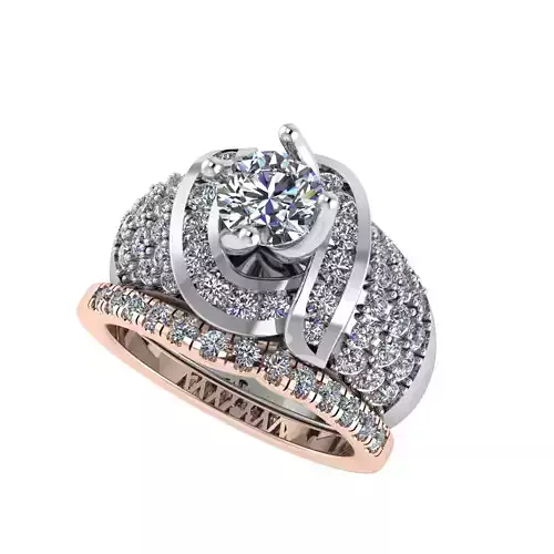 Luxury Ring with matching band 3D print model