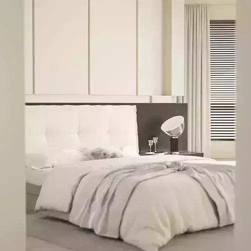 Comfortable bedroom interior scene 