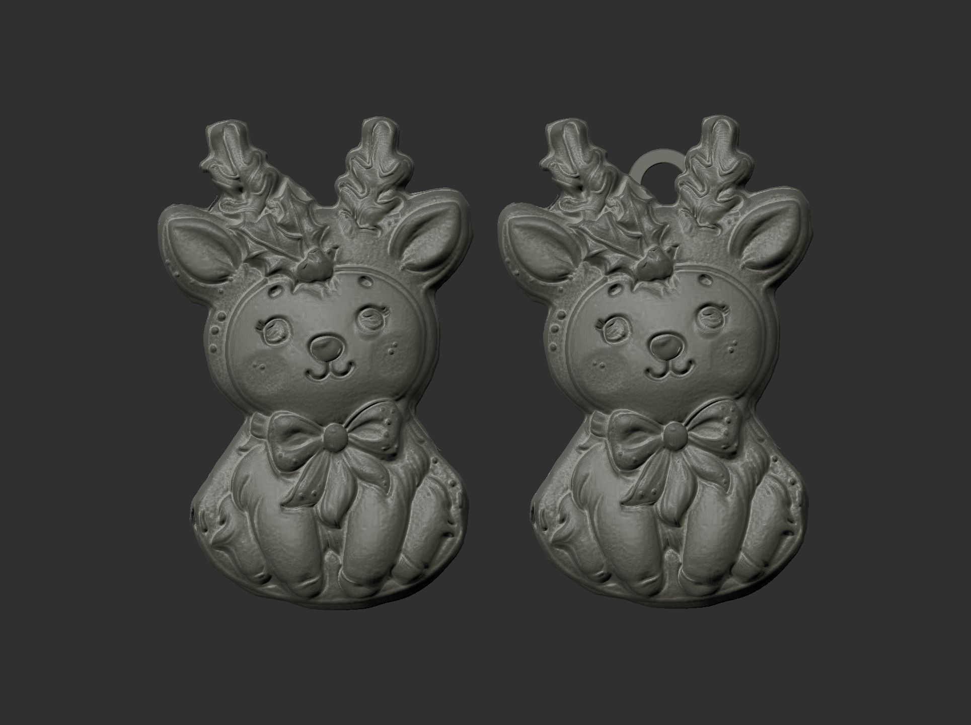 christmas cute deer cookies 3D print model_3
