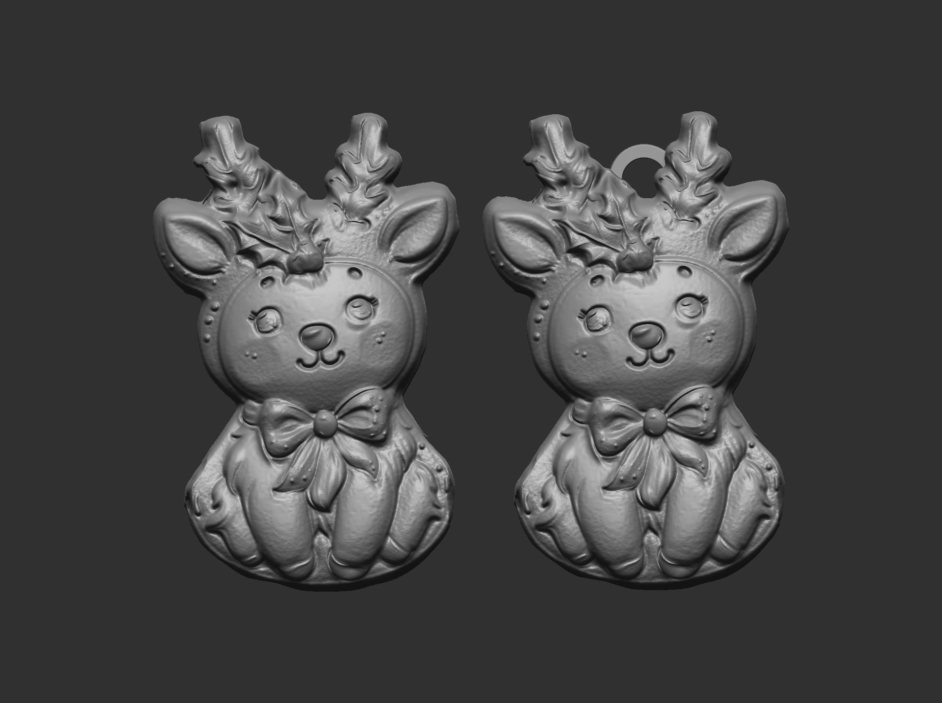 christmas cute deer cookies 3D print model_6