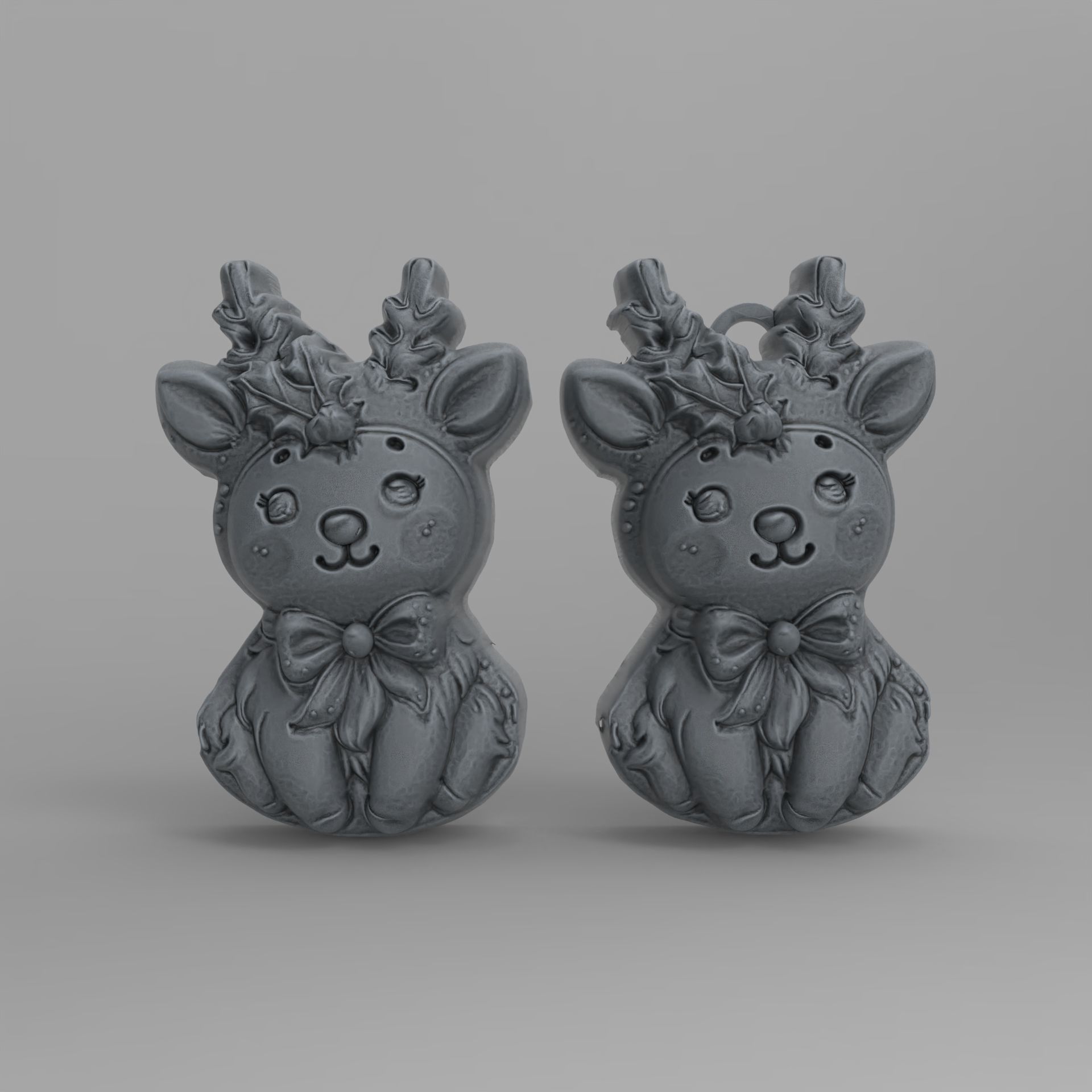 christmas cute deer cookies 3D print model_2