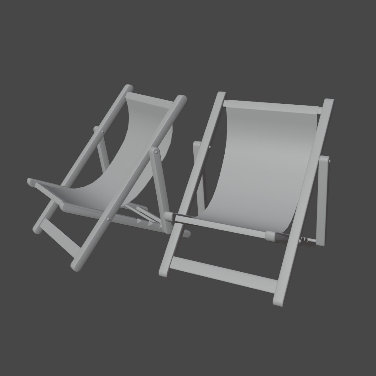 Beach Chair Deck 05 Low-poly 3D model_8