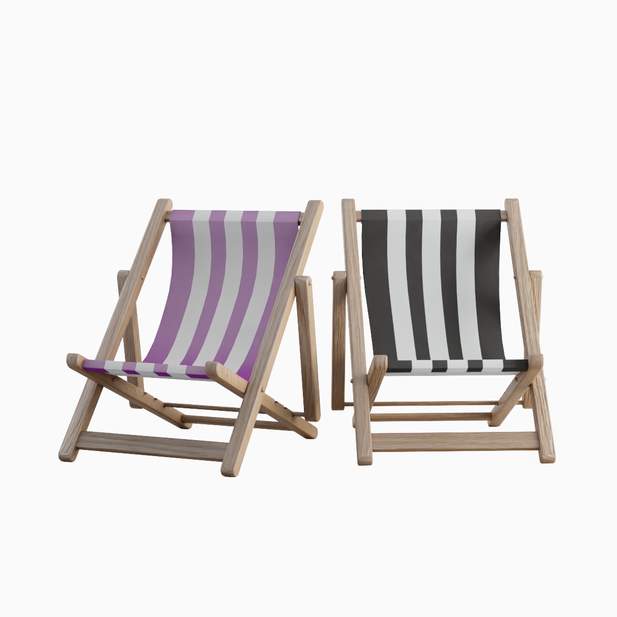 Beach Chair Deck 05 Low-poly 3D model_0