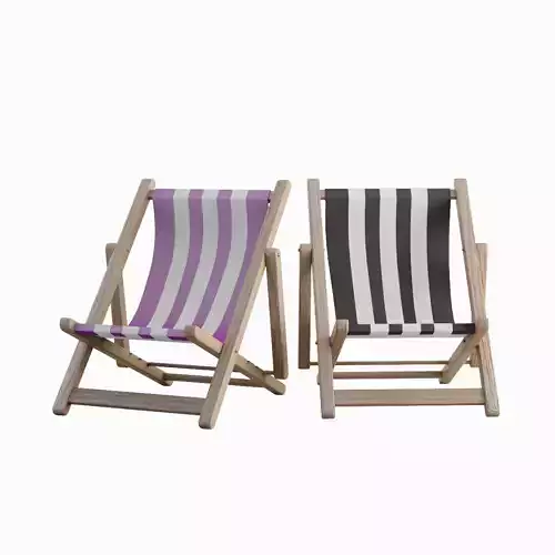 Beach Chair Deck 05 Low-poly 3D model