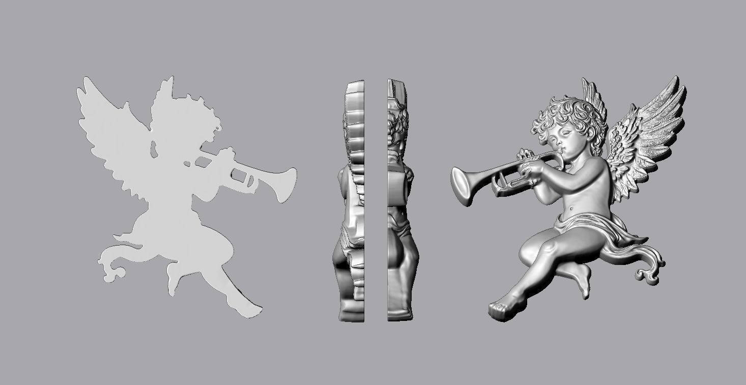 Baby Angel Pendant 01 3D print model_3