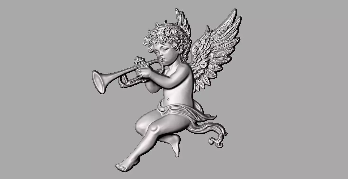 Baby Angel Pendant 01 3D print model_0