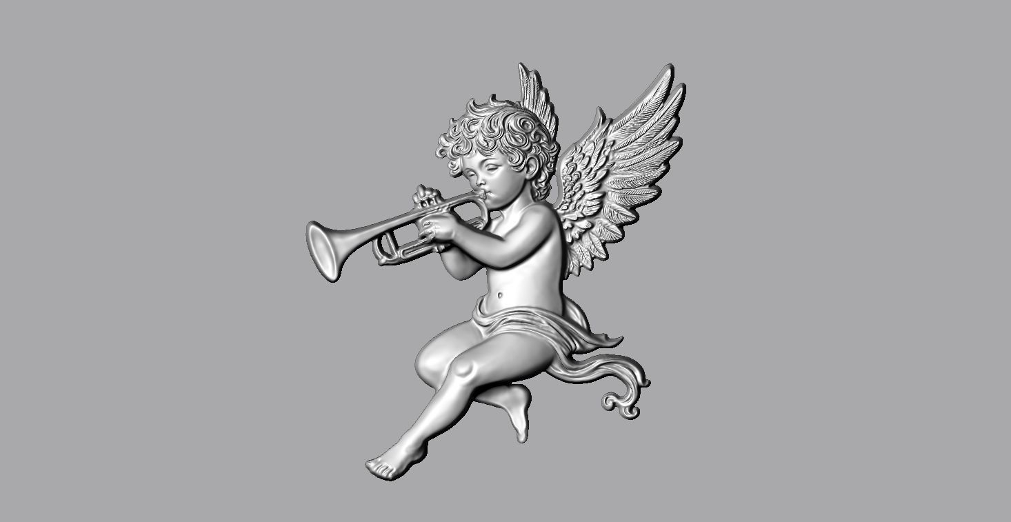 Baby Angel Pendant 01 3D print model_1