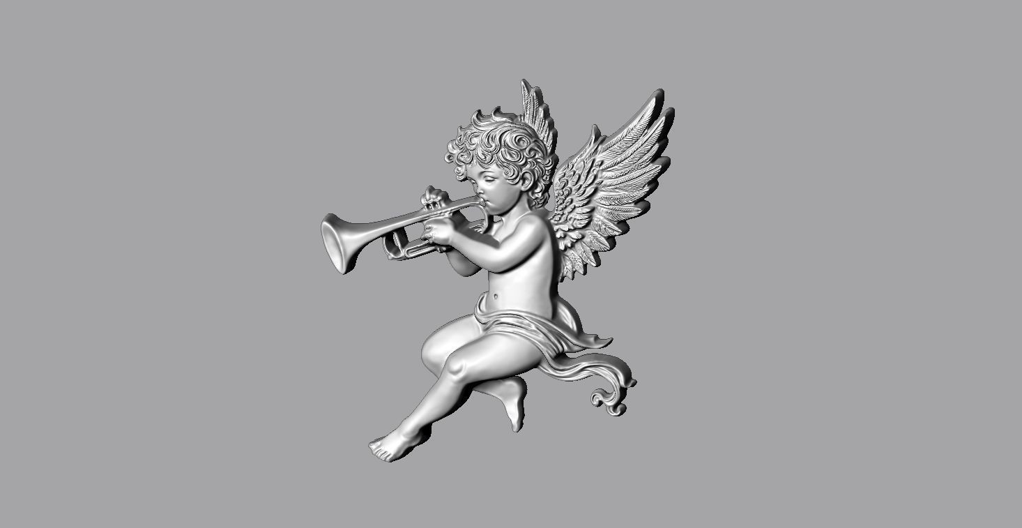Baby Angel Pendant 01 3D print model_4