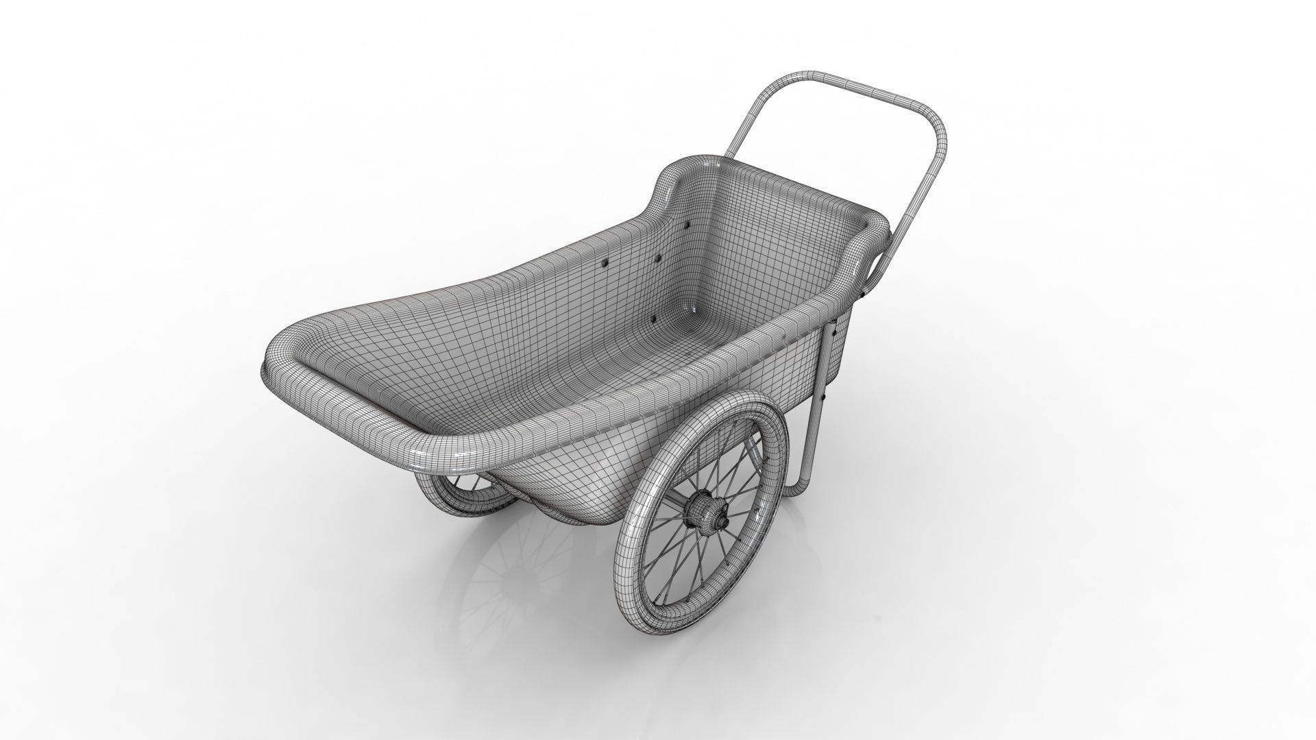 Polar Trailer Utility Cart Low-poly 3D model_12