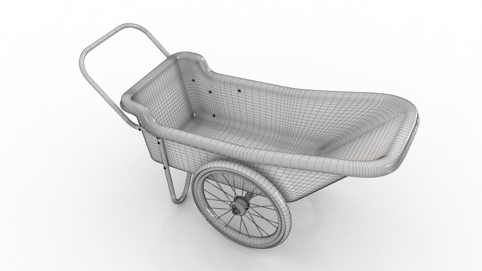 Polar Trailer Utility Cart Low-poly 3D model_13
