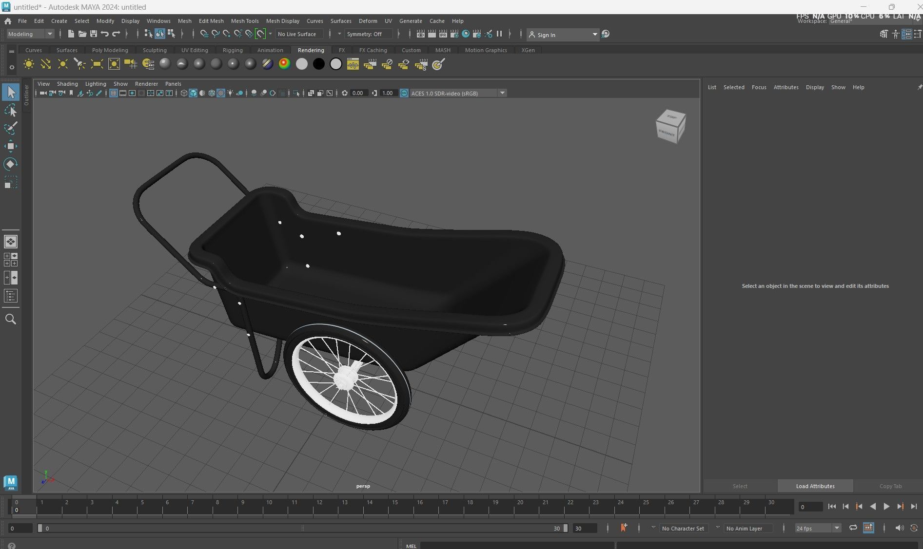 Polar Trailer Utility Cart Low-poly 3D model_22
