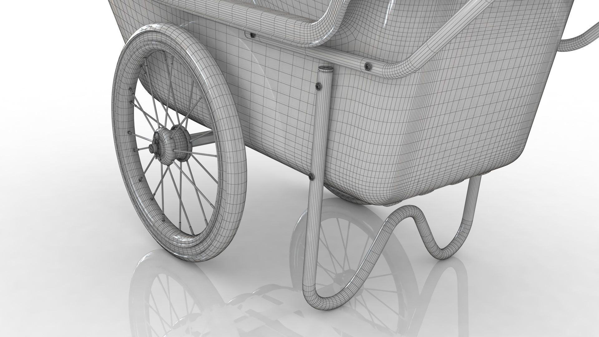 Polar Trailer Utility Cart Low-poly 3D model_15