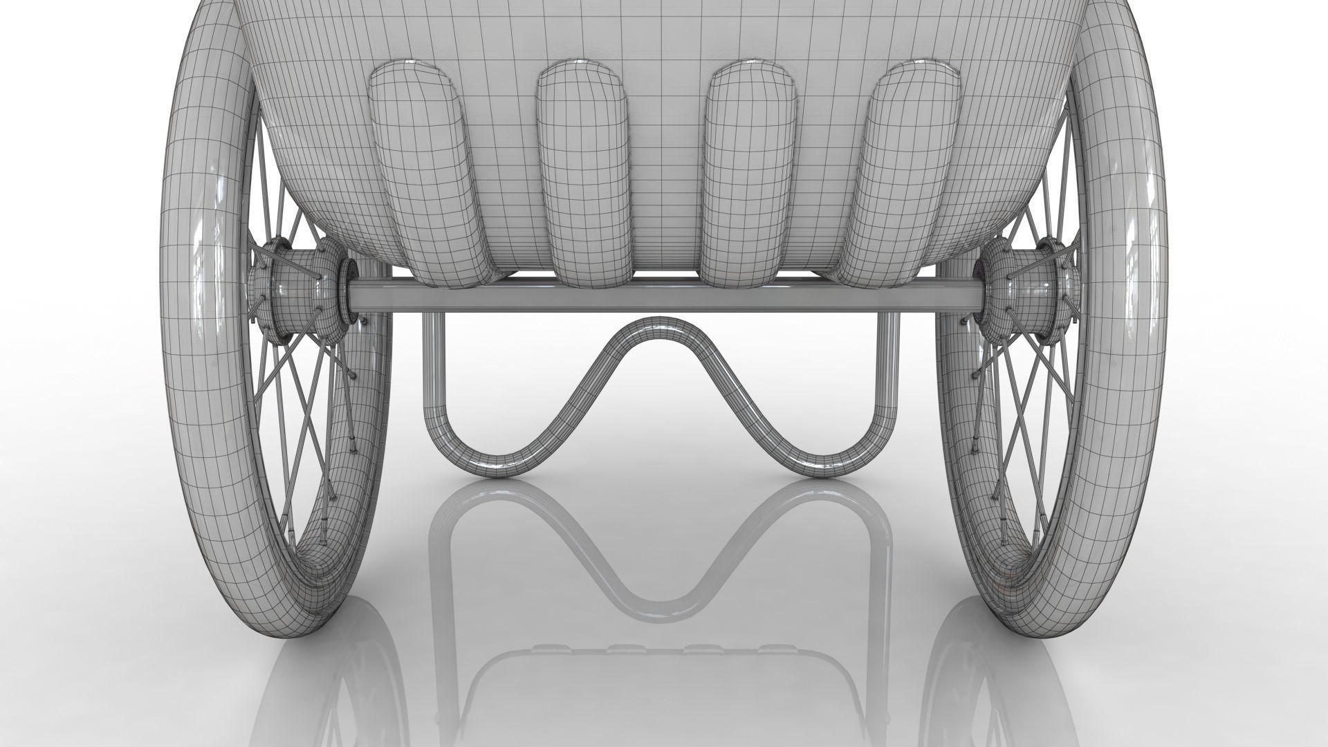 Polar Trailer Utility Cart Low-poly 3D model_16