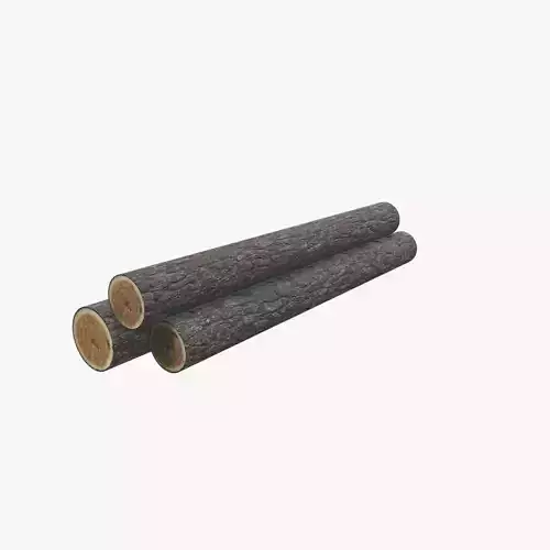 Medieval Log Stack Low-poly 3D model