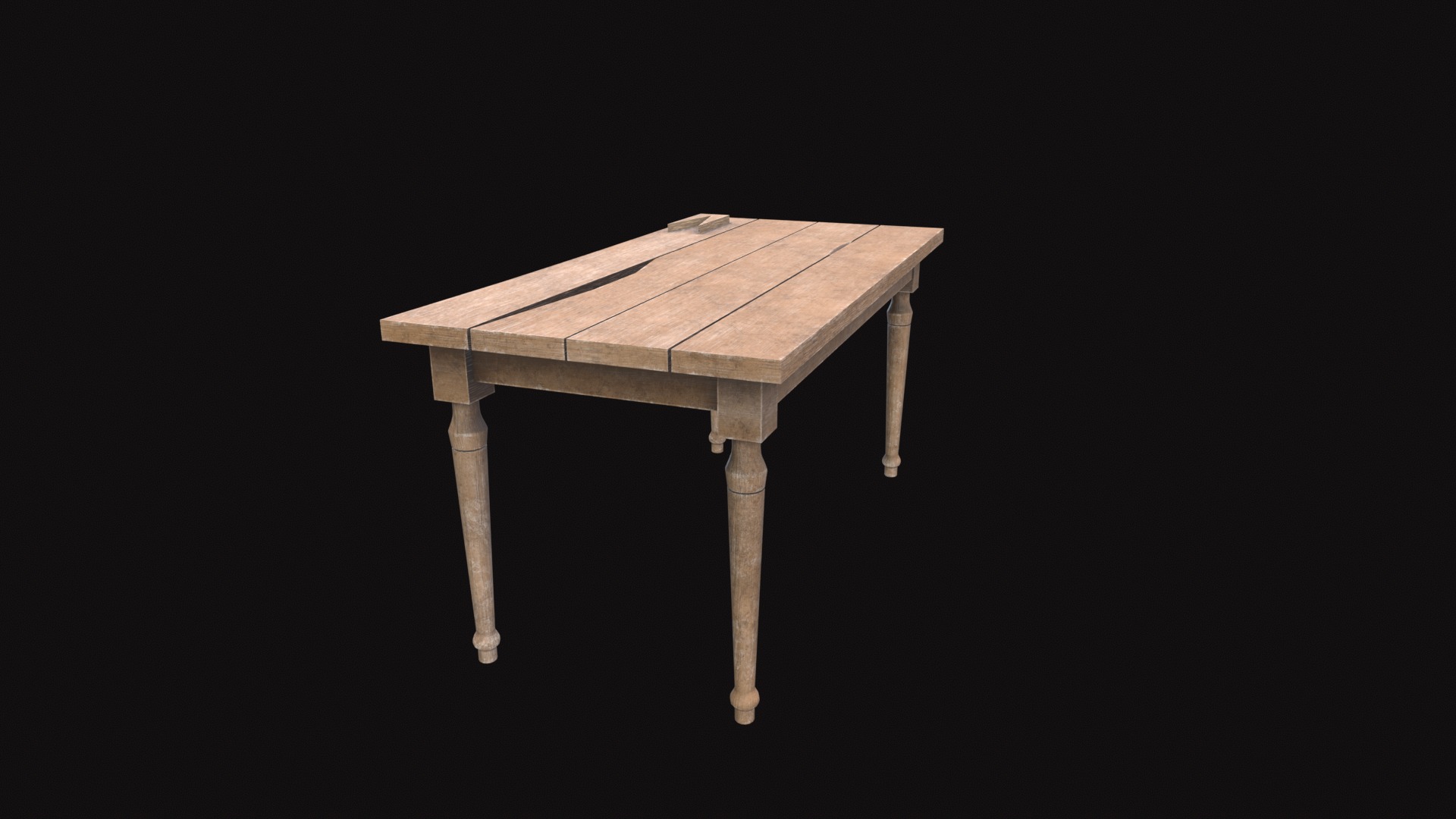 Medieval Table V01 Low-poly 3D model_2