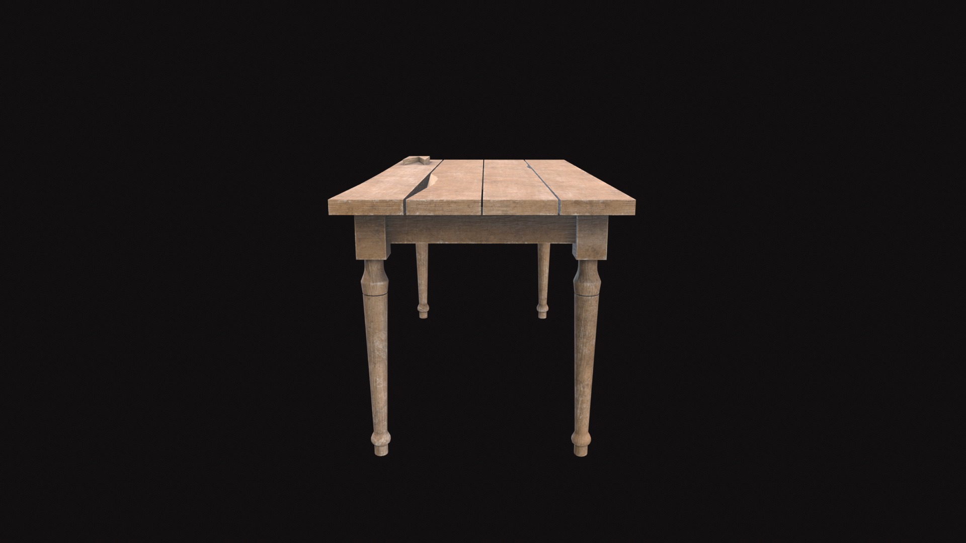 Medieval Table V01 Low-poly 3D model_7