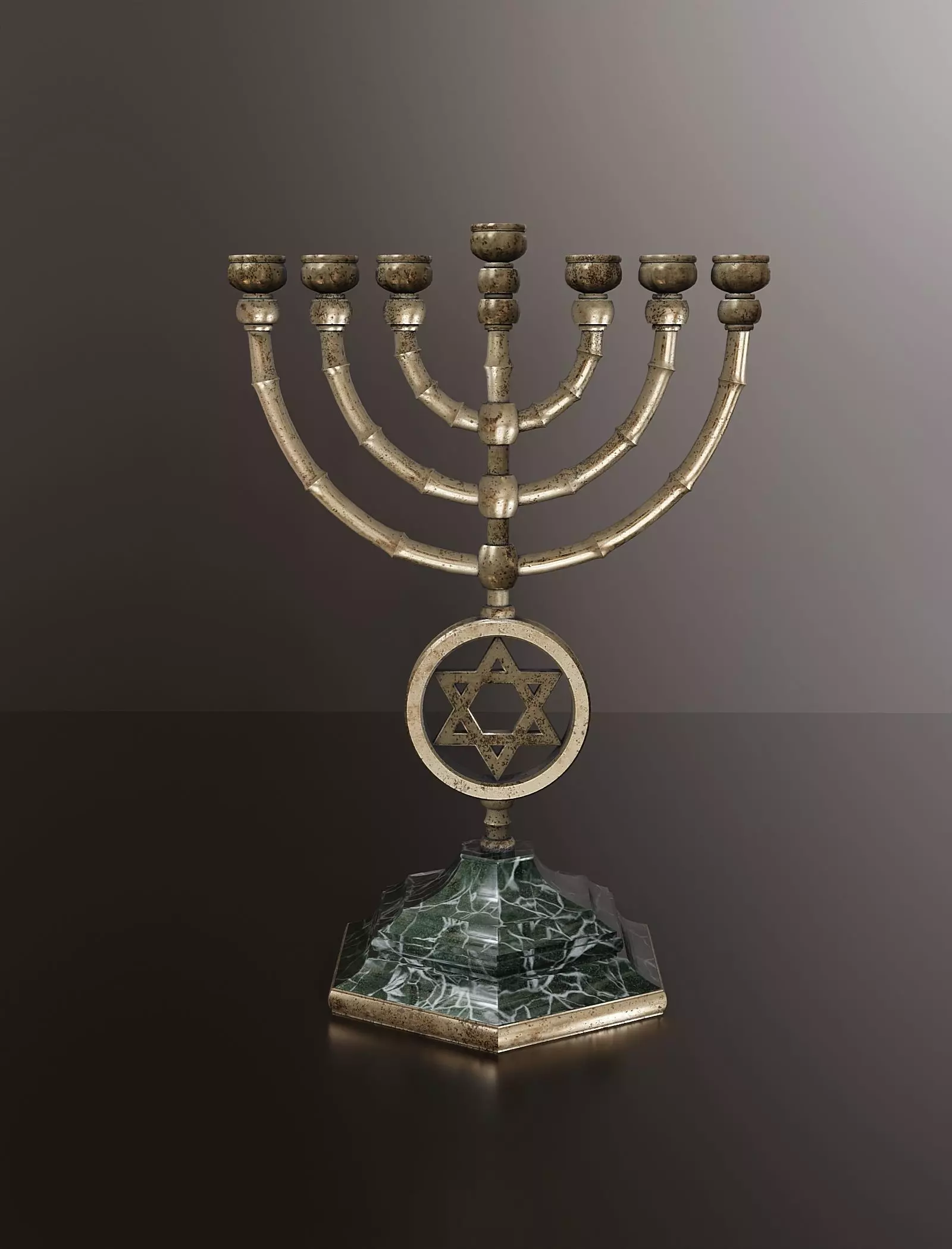 Jewish Candlestick Menorah Low-poly 3D model