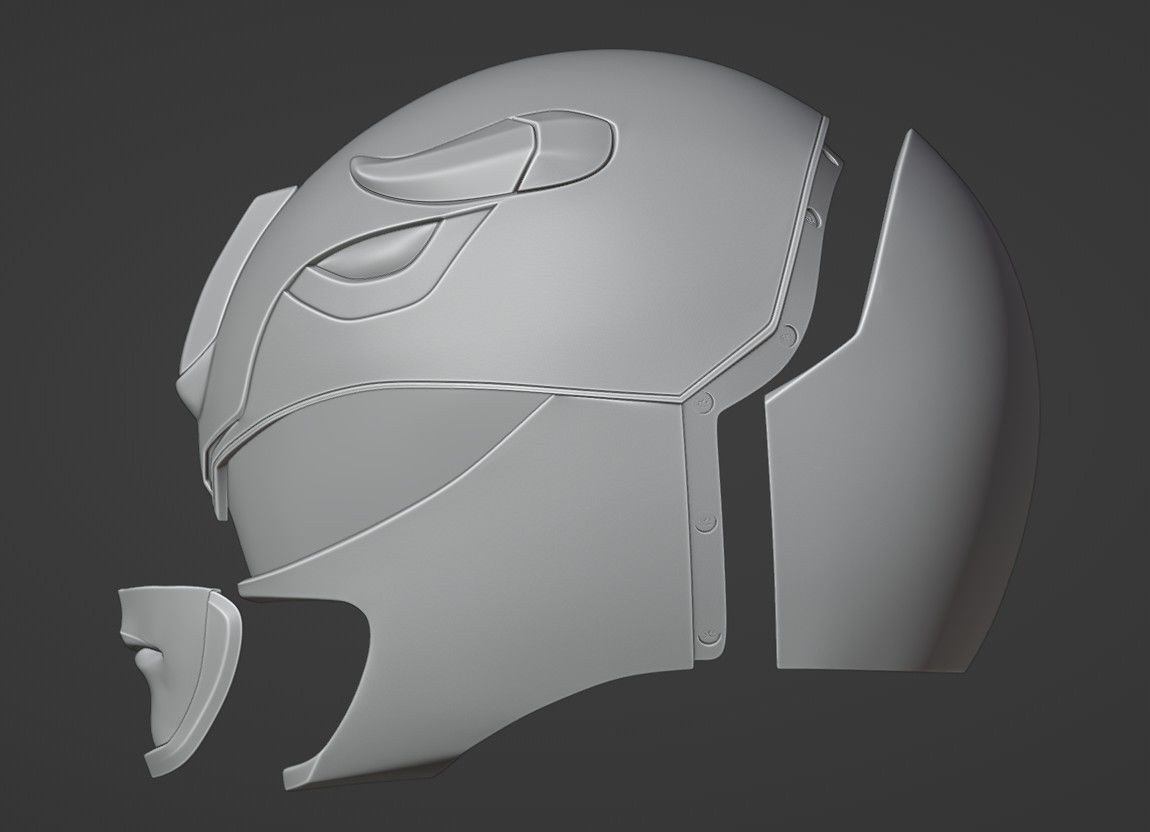 POWER RANGERS MMPR BLUE RANGER V2 HELMET 3D print model_8