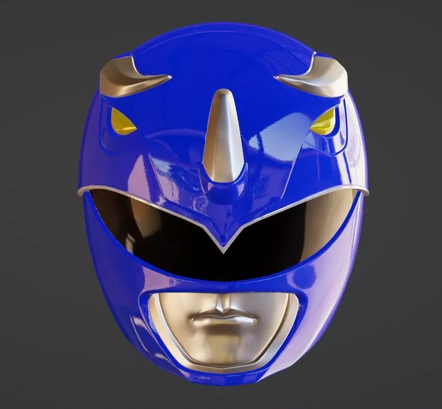 POWER RANGERS MMPR BLUE RANGER V2 HELMET 3D print model_0