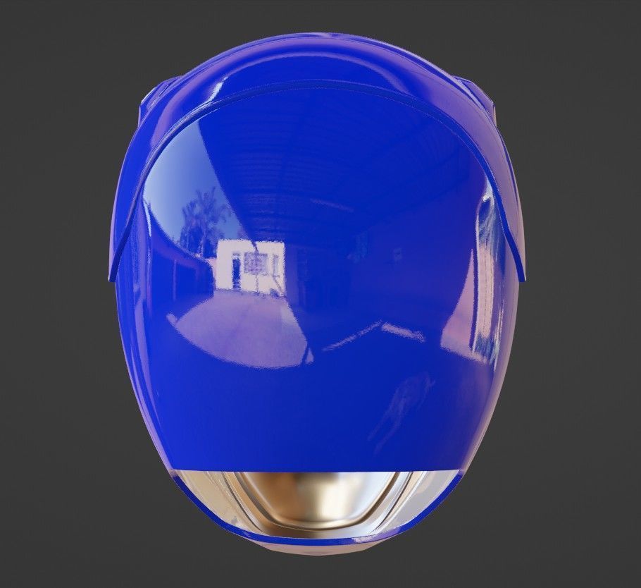 POWER RANGERS MMPR BLUE RANGER V2 HELMET 3D print model_4