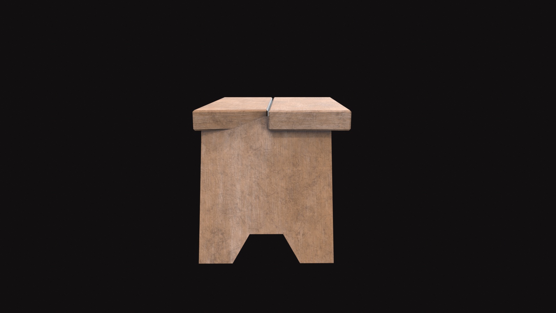 Medieval Sitting Tool Low-poly 3D model_8