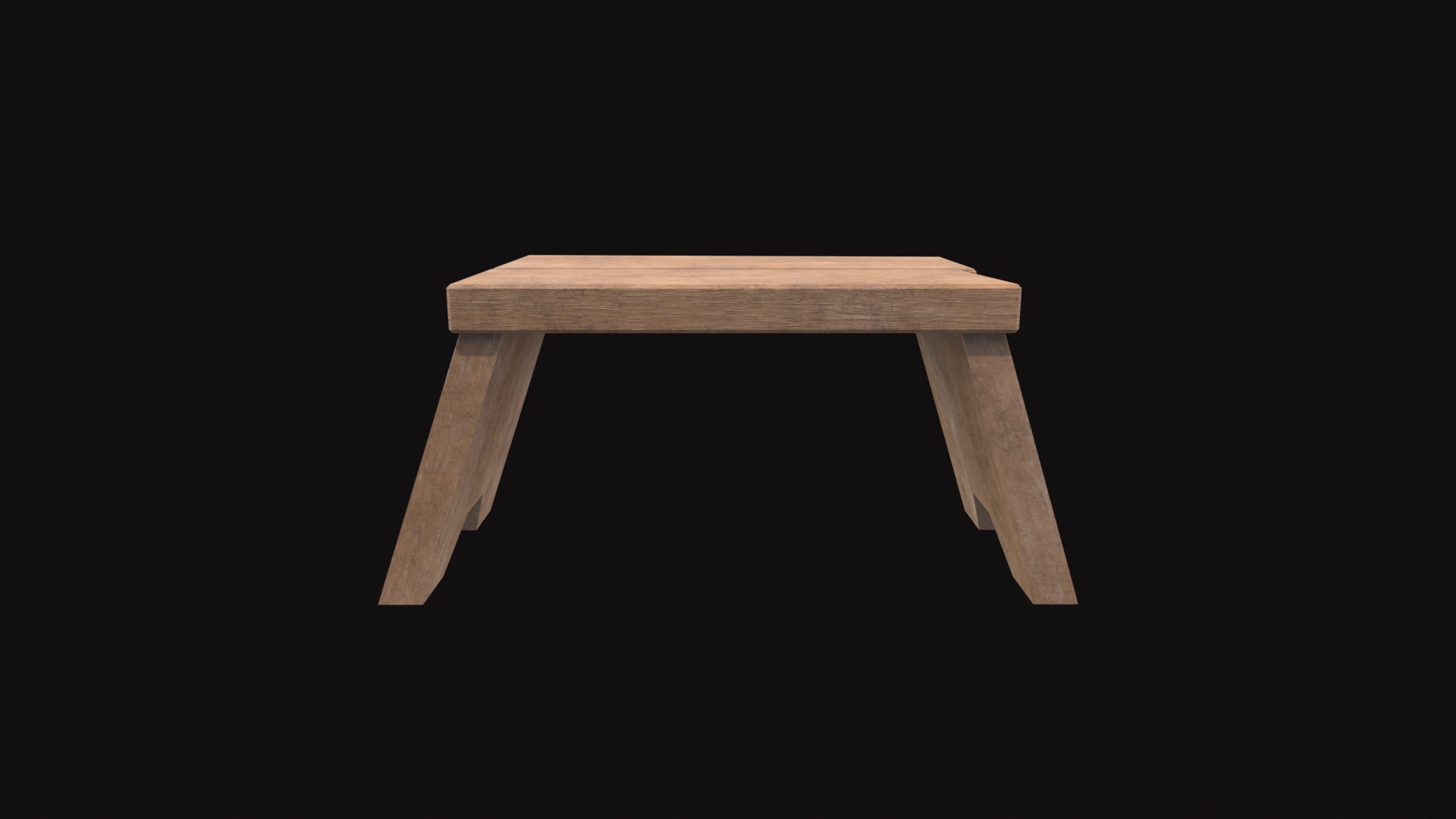 Medieval Sitting Tool Low-poly 3D model_4