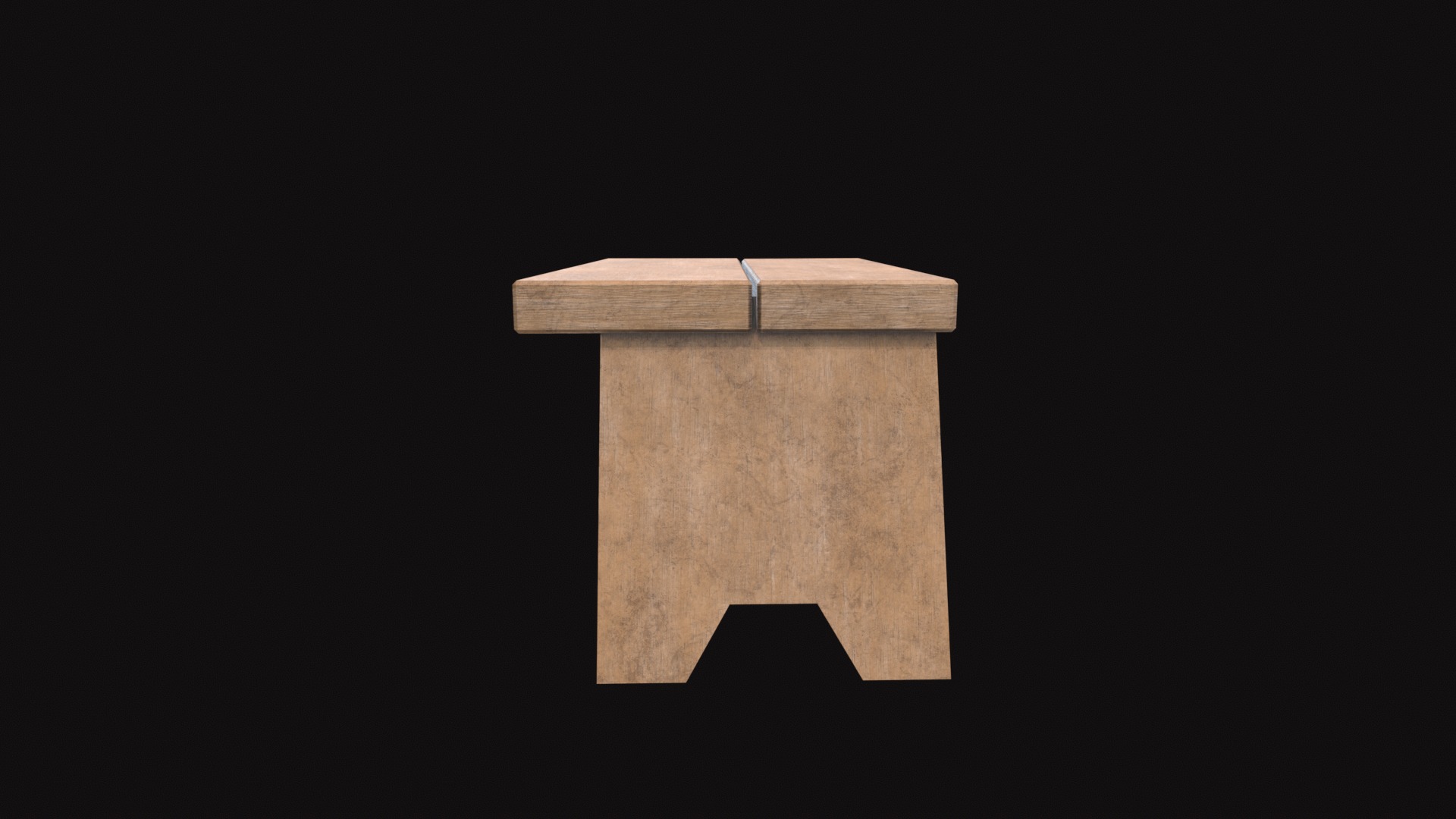 Medieval Sitting Tool Low-poly 3D model_6