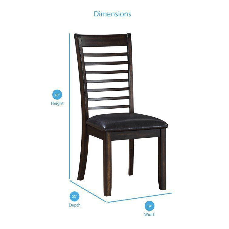 Lapinski Ladder Back Side Chair in Espresso 3D model_1