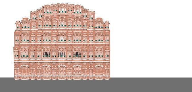 Hawa Mahal Jaipur 3D model 4