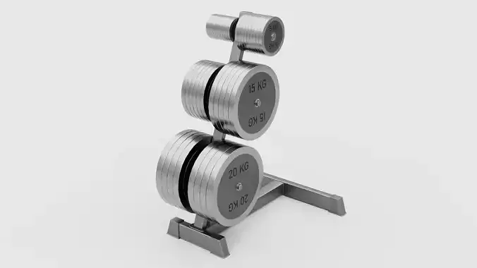 Plate Weights Set Low-poly 3D model