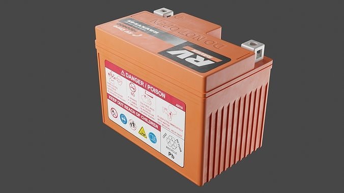 Motorcycle Battery Low-poly 3D model 7