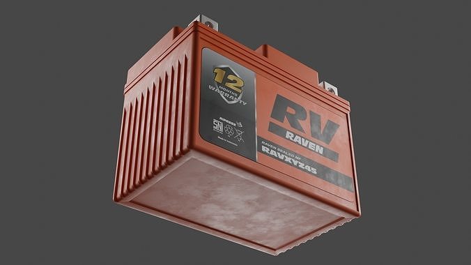 Motorcycle Battery Low-poly 3D model 3