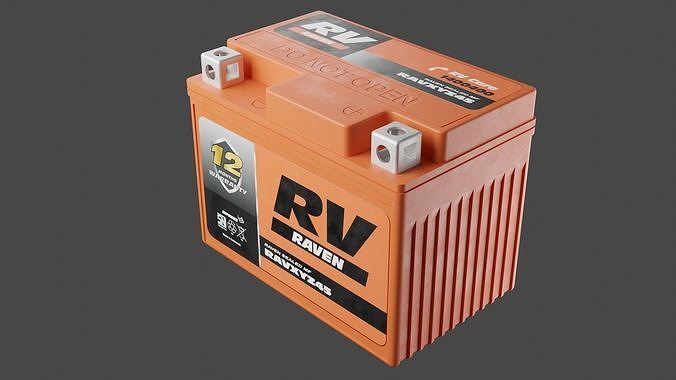 Motorcycle Battery Low-poly 3D model 2