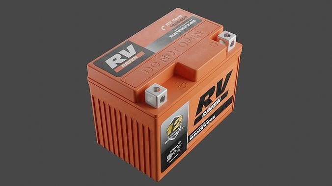 Motorcycle Battery Low-poly 3D model 5